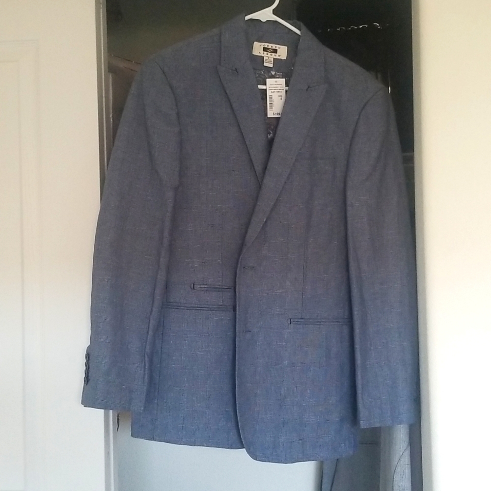 Joseph Abboud Blue Plaid Modern Fit Sport Coat